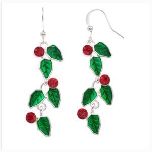 Jewelry - Holly Leaf Nickel Free Drop Earrings Jewelry - Holly Leaf Nickel Free Drop Earrings